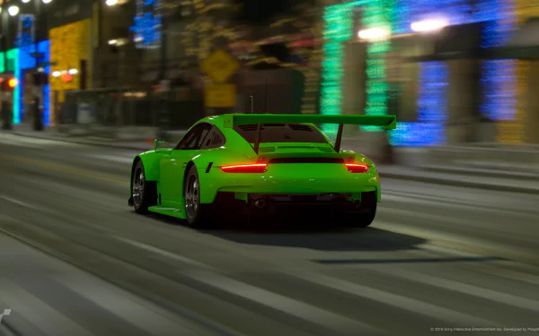 green car car Porsche Porsche 911 Porsche 911 RSR video game Gran Turismo Sport HD Desktop Wallpaper | Background Image