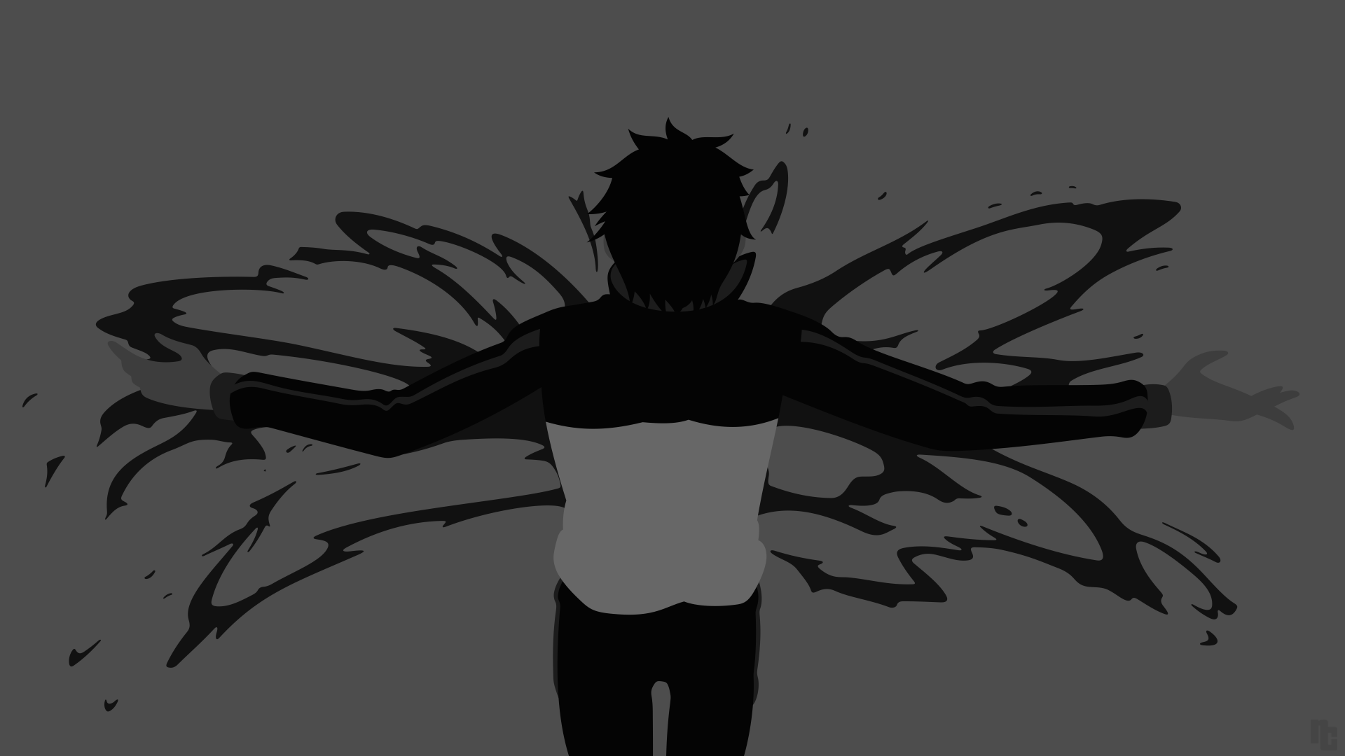 Silhouetted Subaru Natsuki from Re:Zero - Starting Life in Another World with dynamic energy effects, presented as a 4K Ultra HD anime desktop wallpaper.