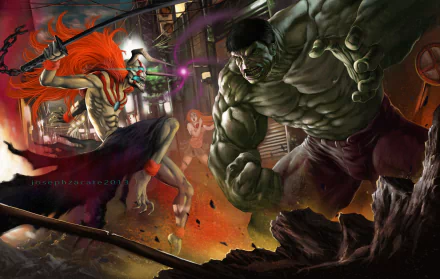 sword Ichigo Kurosaki Bleach Orihime Inoue Hulk Anime crossover HD Desktop Wallpaper | Background Image