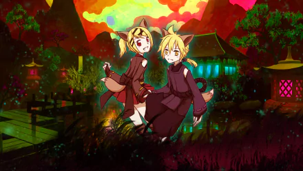 Len Kagamine Rin Kagamine Anime Vocaloid HD Desktop Wallpaper | Background Image