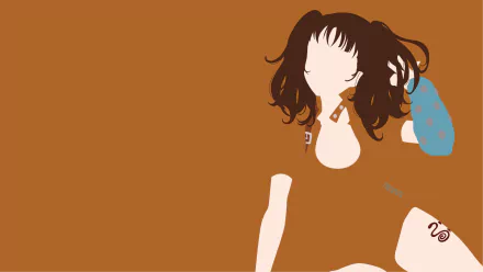 Minimalist HD PC wallpaper of Diane from The Seven Deadly Sins anime, featuring warm brown tones and stylized character design.