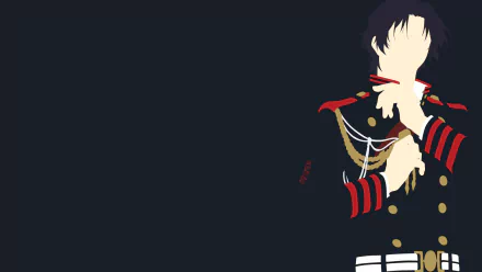 HD PC desktop wallpaper featuring Guren Ichinose from the anime Seraph of the End in a dark, minimalist style with red and gold uniform details.
