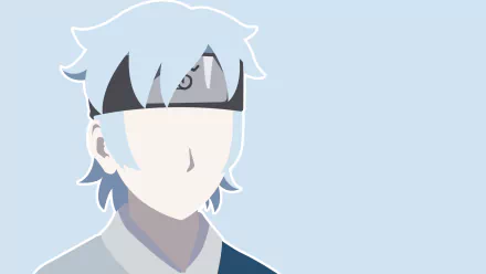 HD PC desktop wallpaper featuring a minimalist anime-style illustration of Mitsuki from Boruto with light blue hair and a headband.