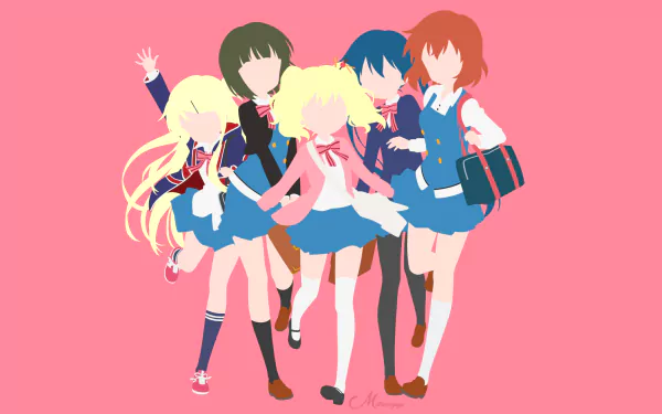 Shinobu Oomiya Aya Komichi Youko Inokuma Alice Cartelet Karen Kujou Anime KINMOZA! HD Desktop Wallpaper | Background Image