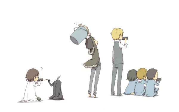 Anri Sonohara Mikado Ryūgamine Izaya Orihara Shinra Kishitani Masaomi Kida Shizuo Heiwajima Celty Sturluson Anime Durarara!! HD Desktop Wallpaper | Background Image