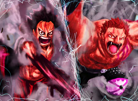 Charlotte Katakuri Monkey D. Luffy Anime One Piece HD Desktop Wallpaper | Background Image