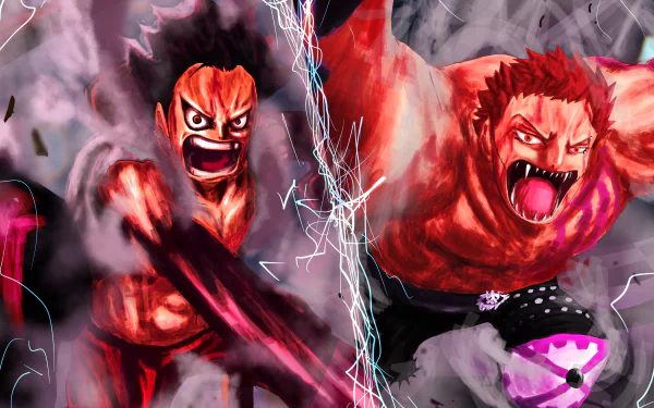 Charlotte Katakuri Monkey D. Luffy Anime One Piece HD Desktop Wallpaper | Background Image