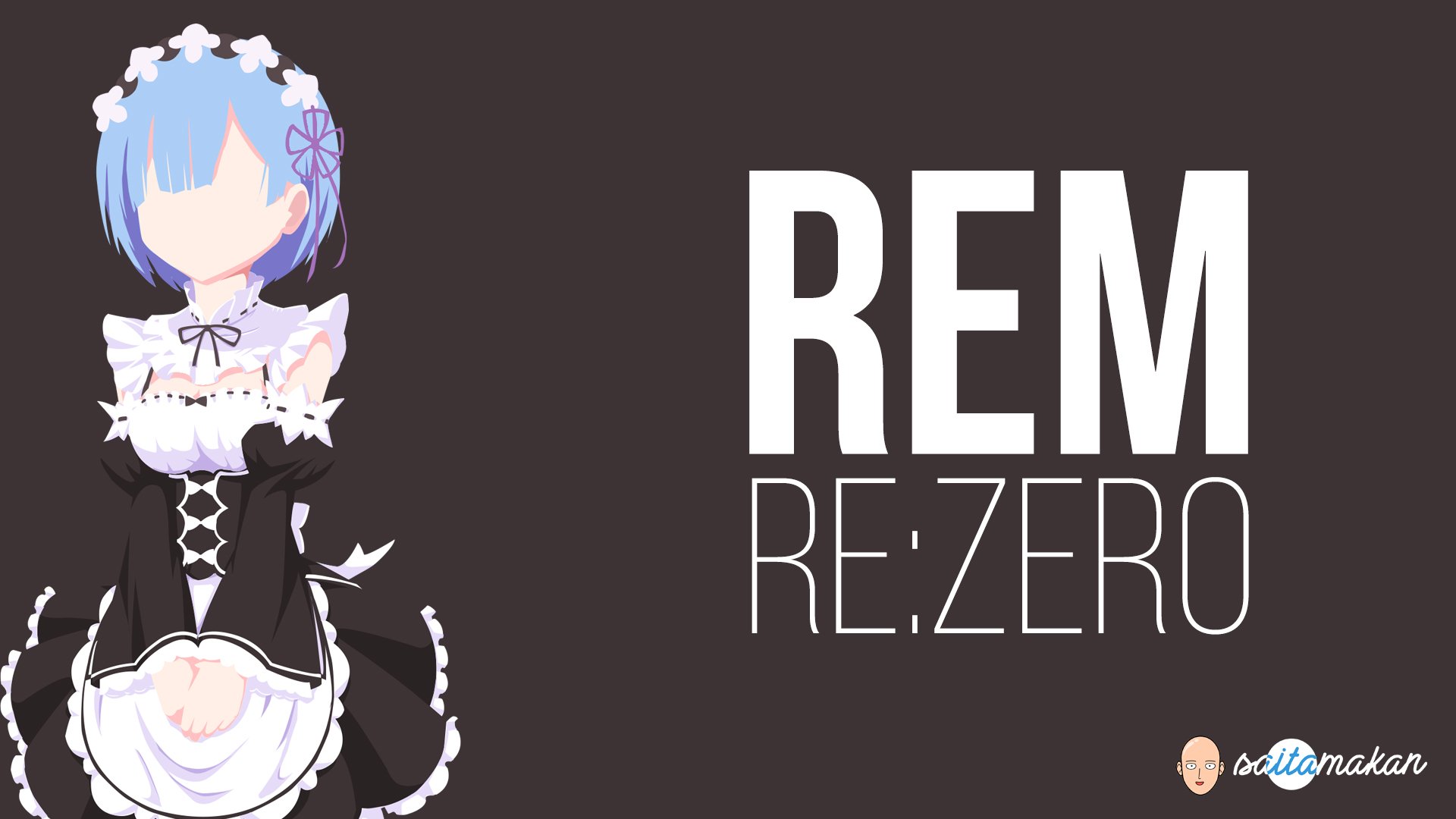 HD PC desktop wallpaper featuring Rem (Re:ZERO) from Re:Zero - Starting Life in Another World: anime maid on a dark background with large REM RE:ZERO text.