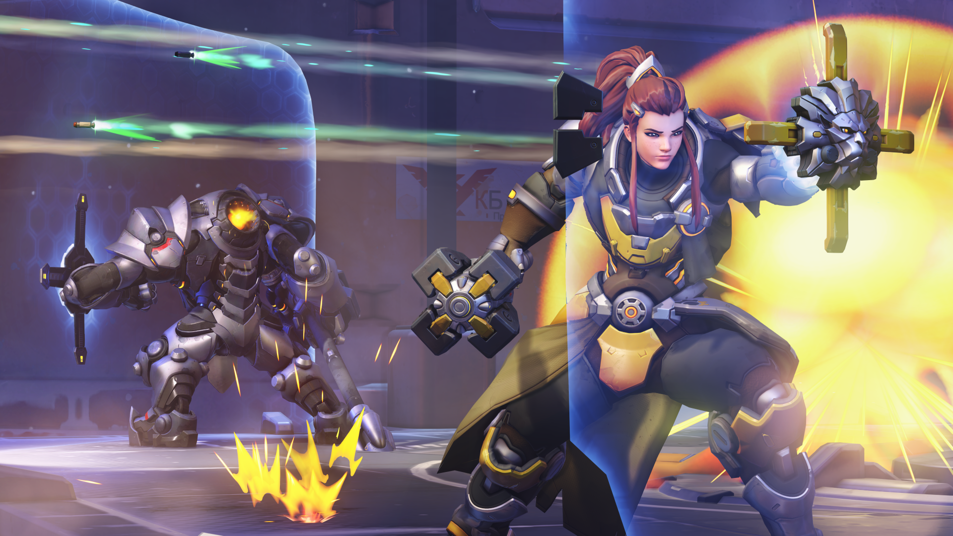 Download Reinhardt (Overwatch) Brigitte (Overwatch) Video Game Overwatch 4k Ultra HD Wallpaper