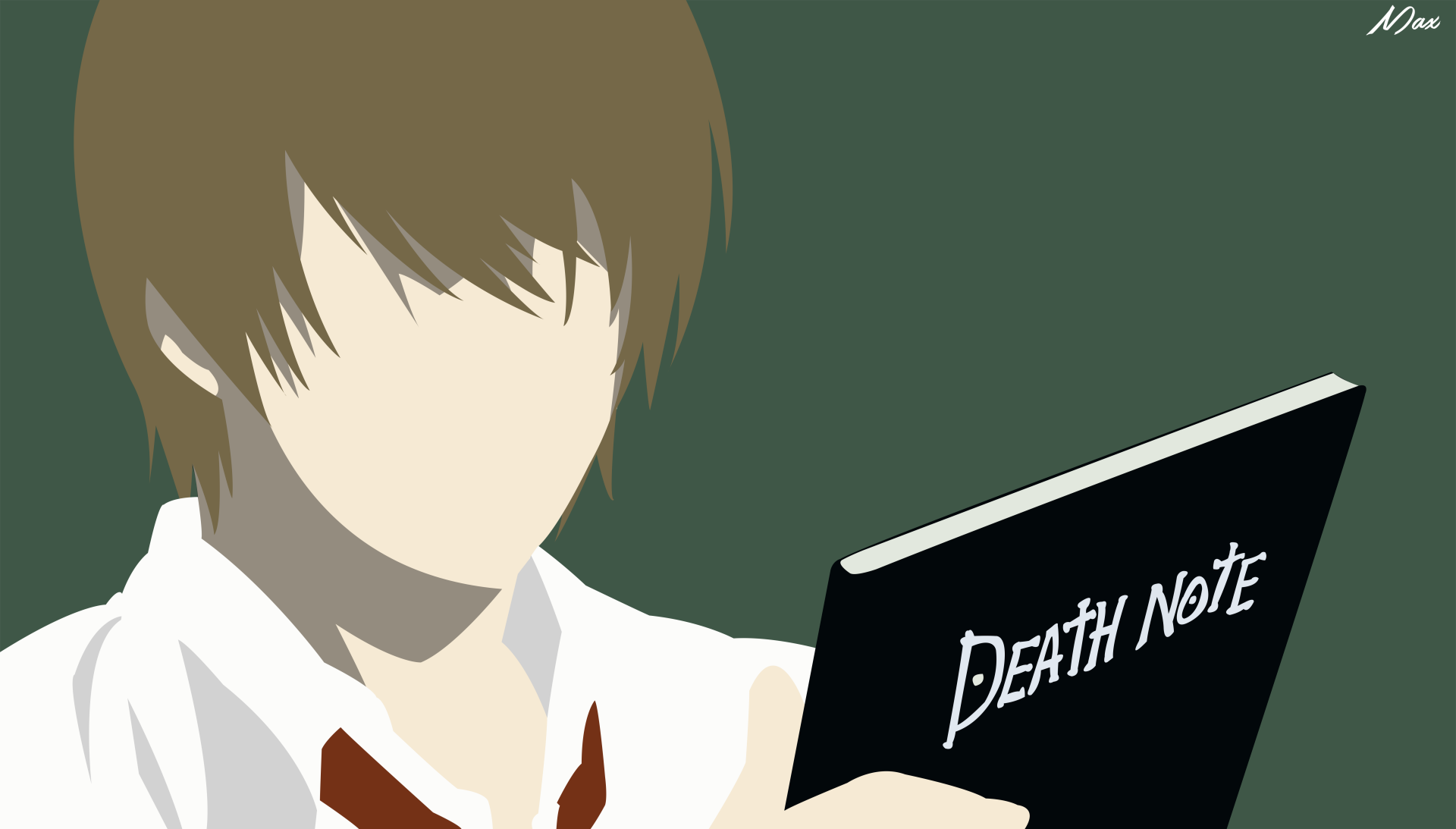 Download Minimalist Brown Hair Book Light Yagami Anime Death Note Minimalist Anime 8k Ultra HD Wallpaper by Massimiliano Princiotta