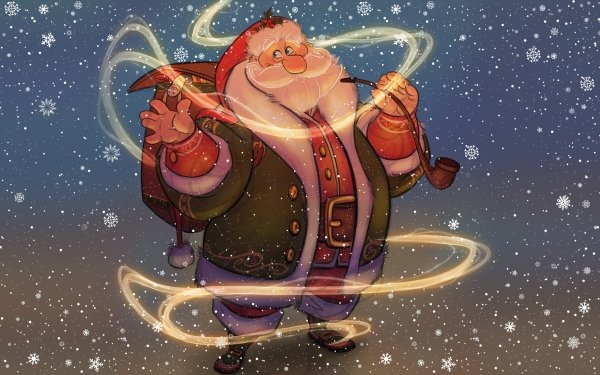 Holiday Christmas Santa Pipe Snowflake Beard HD Wallpaper | Background Image