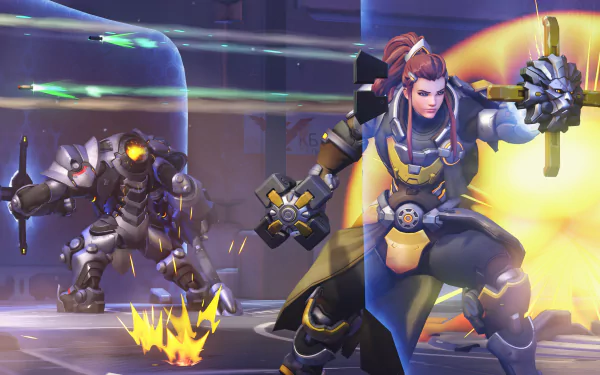 Reinhardt (Overwatch) Brigitte (Overwatch) video game Overwatch HD Desktop Wallpaper | Background Image
