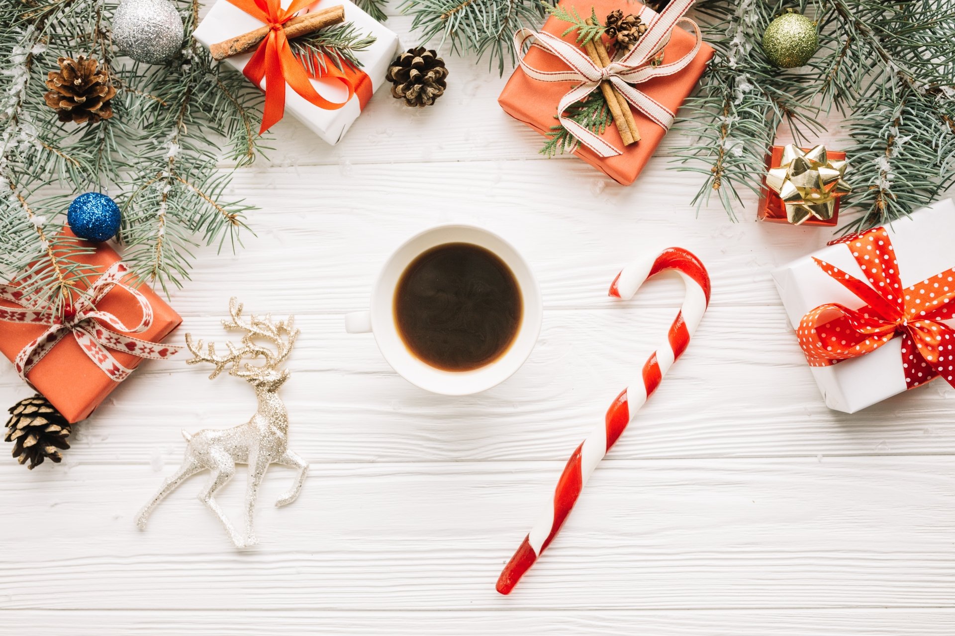 Download Gift Coffee Candy Cane Christmas Photography Still Life 4k ...