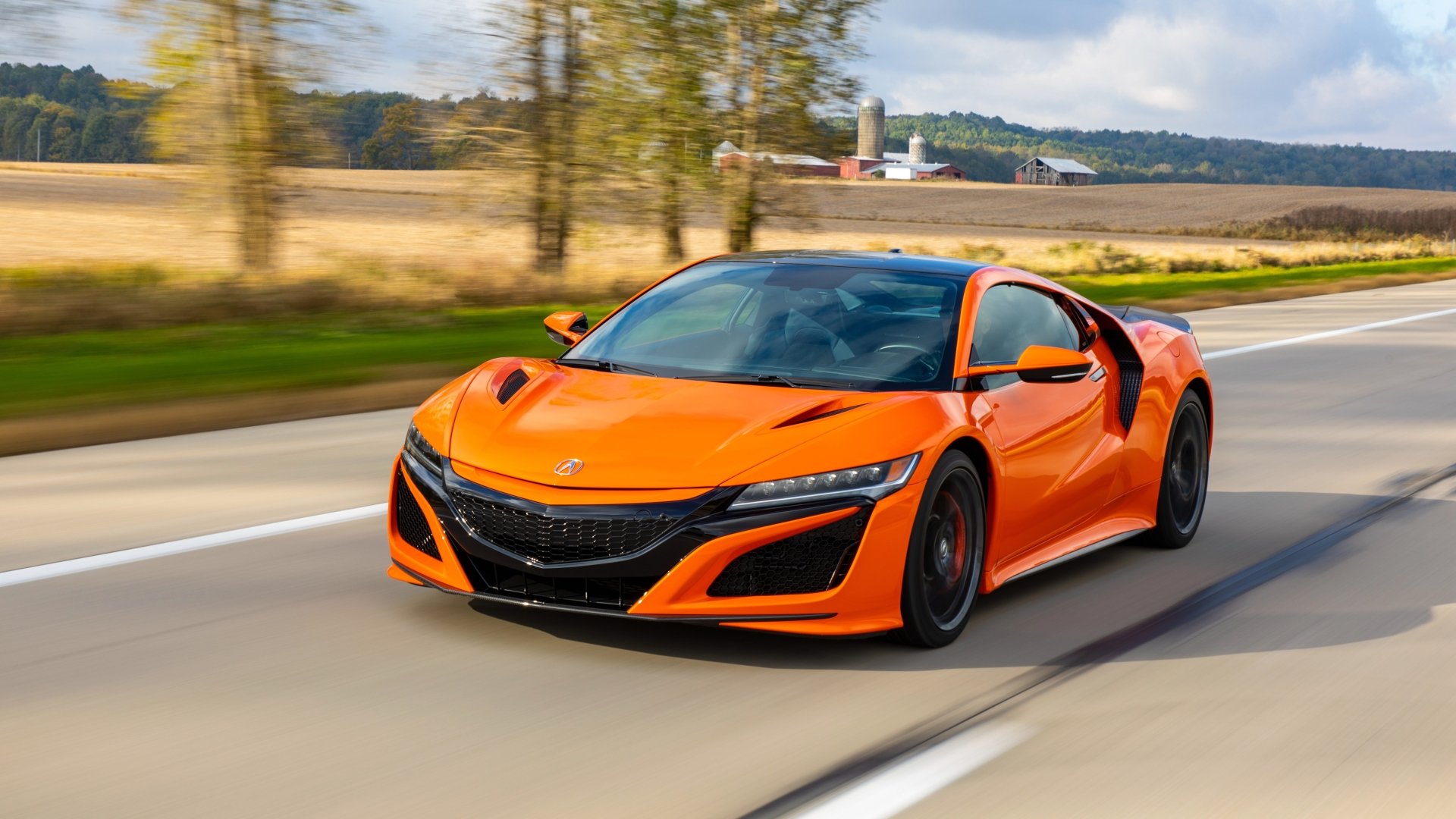 Download Supercar Orange Car Car Honda Vehicle Acura NSX 4k Ultra HD Wallpaper