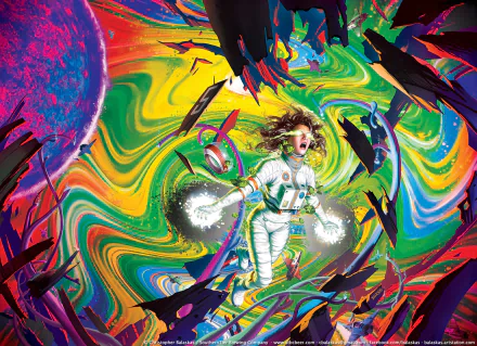 physcedelic glowing eyes colorful Sci Fi astronaut HD Desktop Wallpaper | Background Image