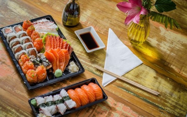 Food Sushi Still Life Chopsticks Fish Seafood HD Wallpaper | Background Image