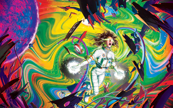 physcedelic glowing eyes colorful Sci Fi astronaut HD Desktop Wallpaper | Background Image