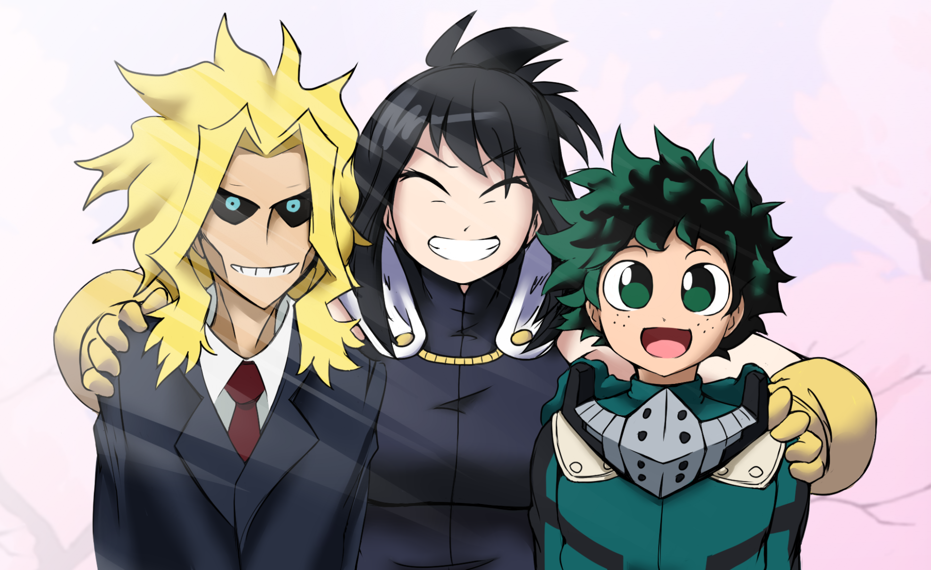 Download Nana Shimura Toshinori Yagi All Might Izuku Midoriya Anime My Hero Academia HD Wallpaper by kaiLyn カイリン