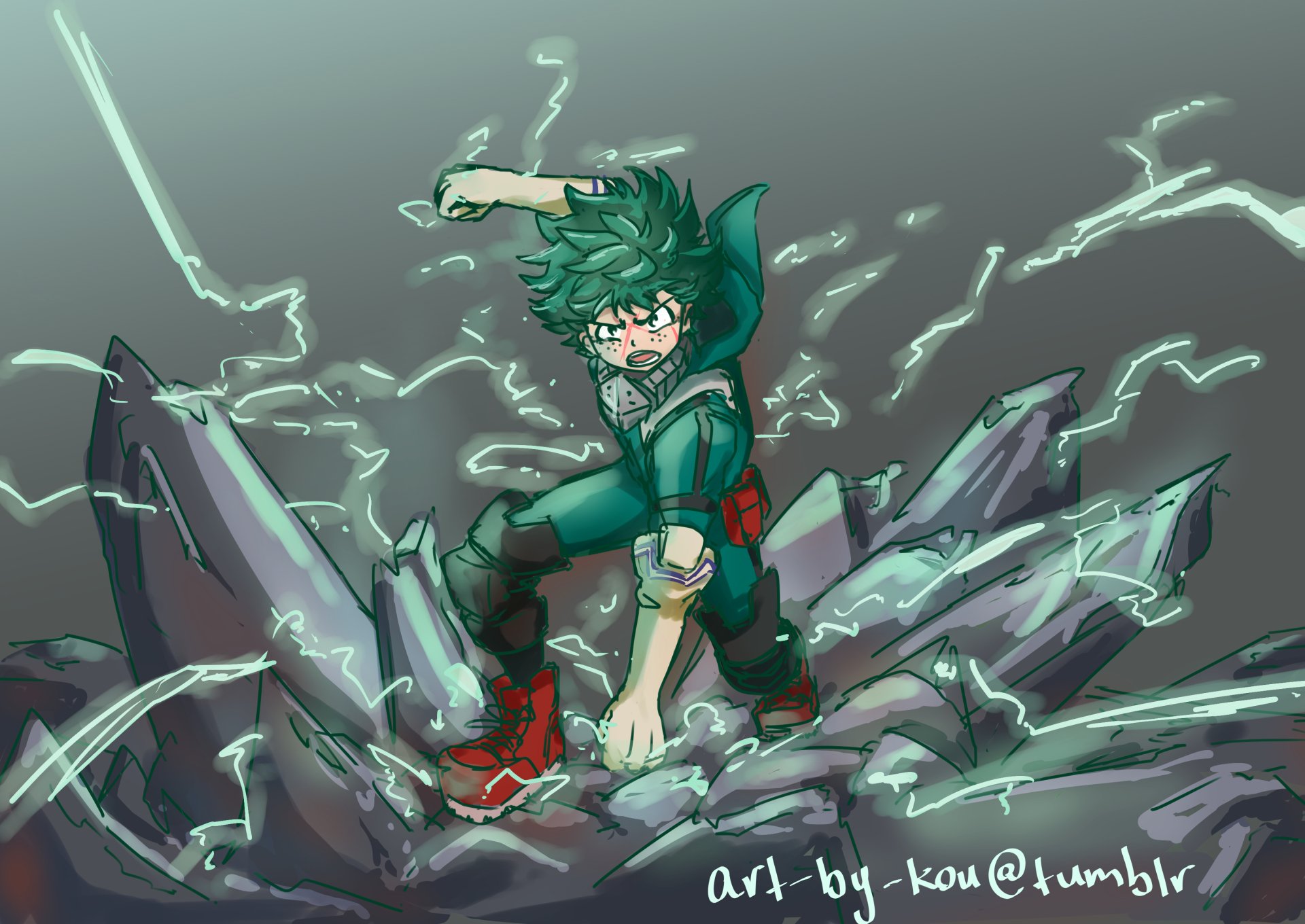 Download Izuku Midoriya Anime My Hero Academia HD Wallpaper by Kou Getsu