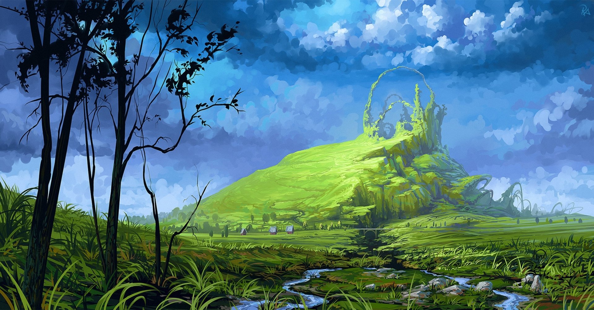 Download Cloud Fantasy Landscape Fantasy Landscape HD Wallpaper by Roman Avseenko