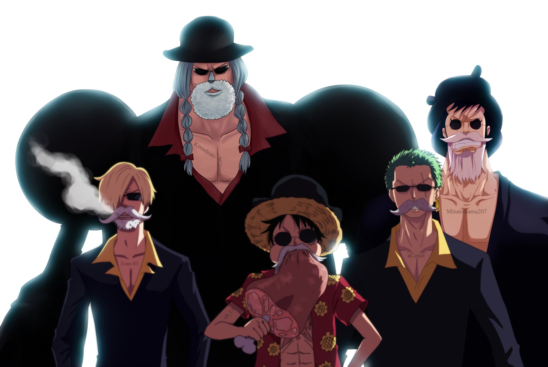 Download Franky (One Piece) Sanji (One Piece) Roronoa Zoro Monkey D. Luffy Kin'emon (One Piece) Anime One Piece HD Wallpaper by aConst