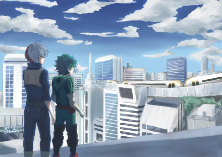 Shoto Todoroki Izuku Midoriya Anime My Hero Academia HD Desktop Wallpaper | Background Image