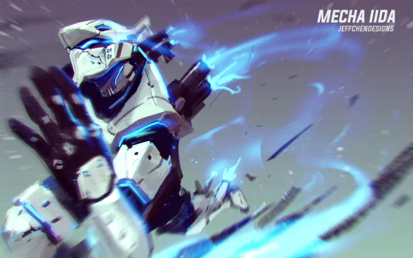 HD desktop wallpaper featuring Tenya Iida from the anime My Hero Academia in a dynamic mecha design.