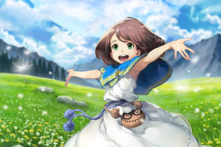 dandelion dress mountain Rin (Lost Song) Anime Lost Song HD Desktop Wallpaper | Background Image