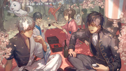 Sagaru Yamazaki Tae Shimura Shimura Shinpachi Gintoki Sakata Sadaharu (Gintama) Okita Sougo Kondo Isao Kagura (Gintama) Toushirou Hijikata Anime Gintama HD Desktop Wallpaper | Background Image