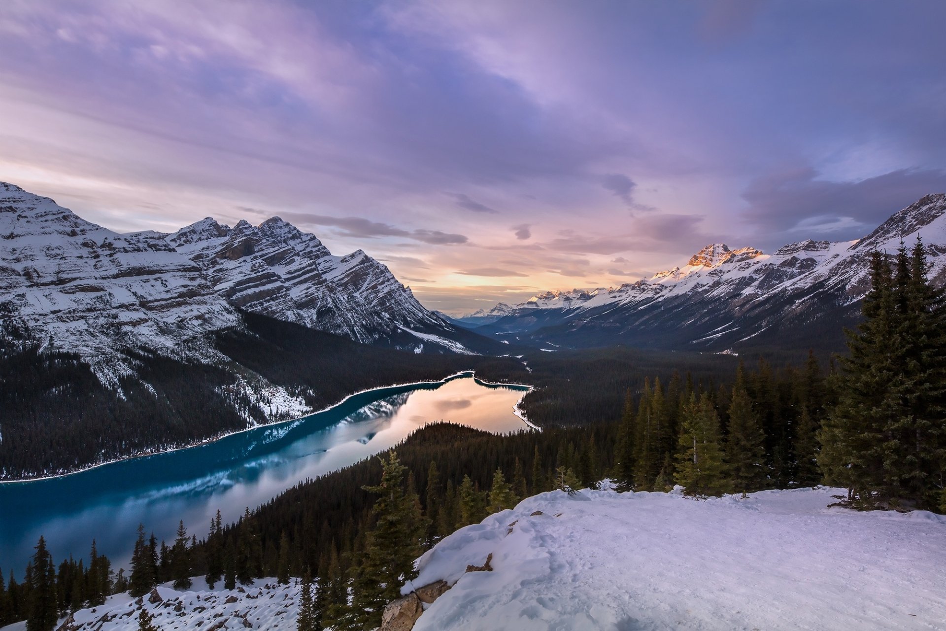 Download Canada Valley Forest Mountain Landscape Nature Lake Peyto Lake HD Wallpaper