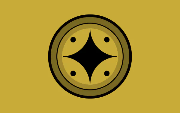 Minimalist 8K Ultra HD anime wallpaper featuring Shukaku from Naruto in a simple, bold design with earthy gold and black tones for a striking PC desktop background.