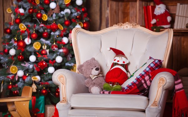 Holiday Christmas Stuffed Animal Teddy Bear HD Wallpaper | Background Image