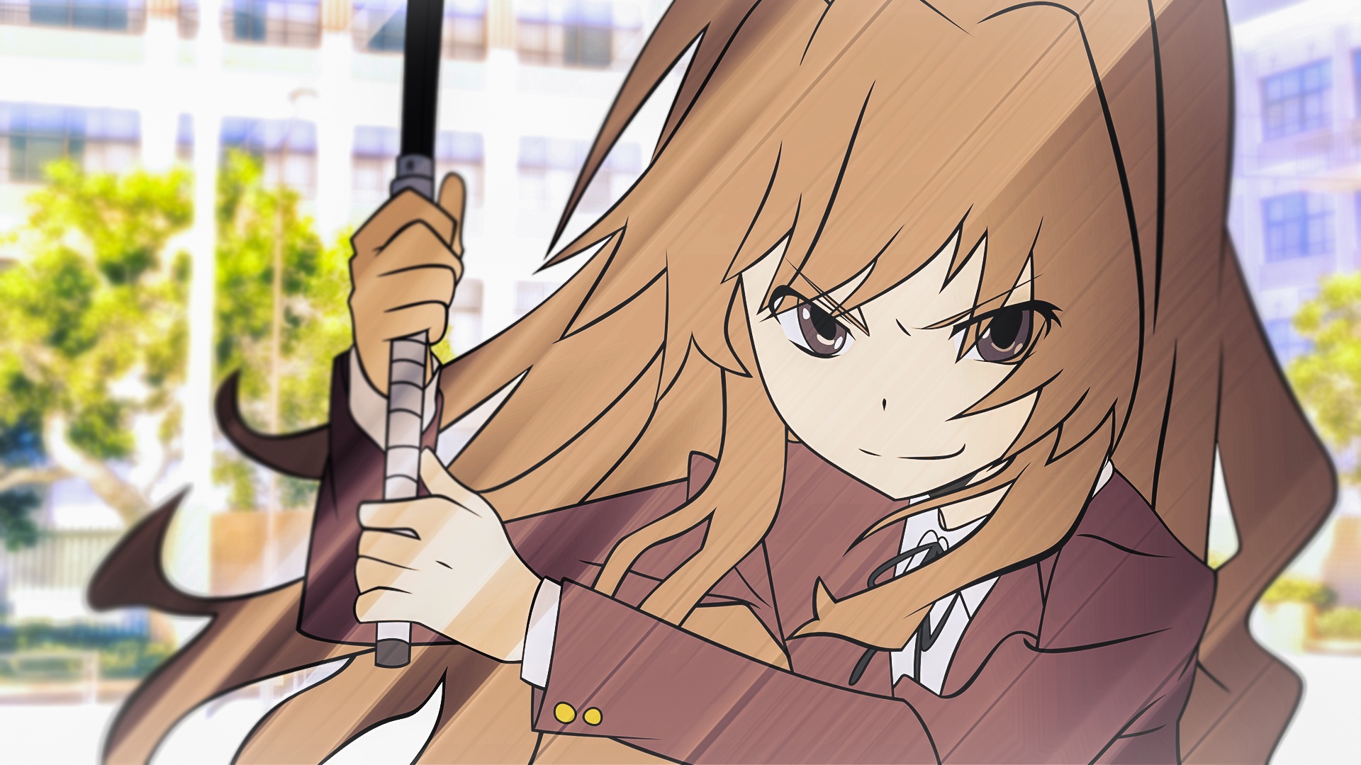 Download Kawaii Anime Taiga Aisaka Eating Chopsticks Wallpaper |  Wallpapers.com