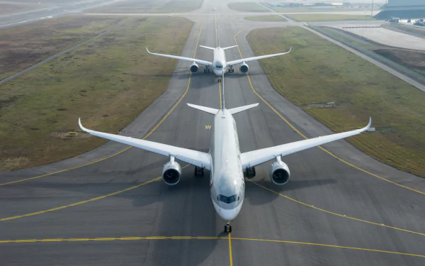  Qatar Airways Airbus A350 XWB Taxiing on the Runway