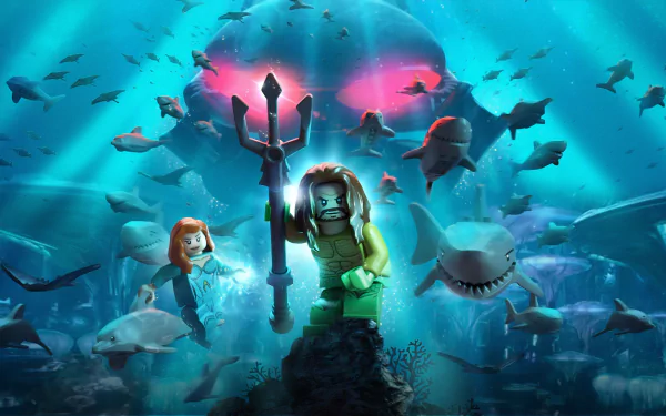 Mera (DC Comics) Aquaman shark underwater lego video game LEGO DC Super Villains HD Desktop Wallpaper | Background Image