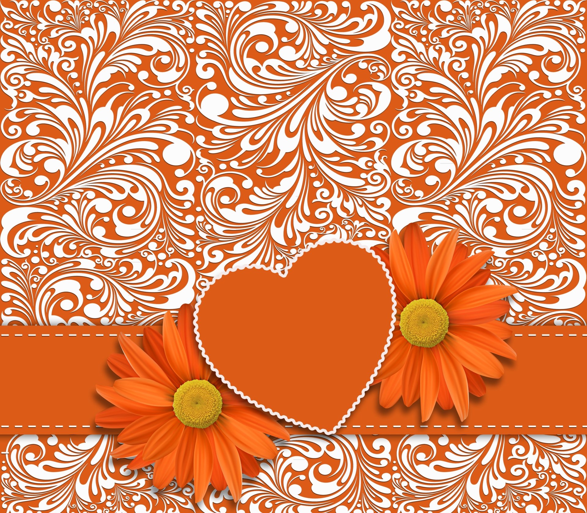 Download Daisy Orange (Color) Artistic Heart 8k Ultra HD Wallpaper by Susanlu4esm