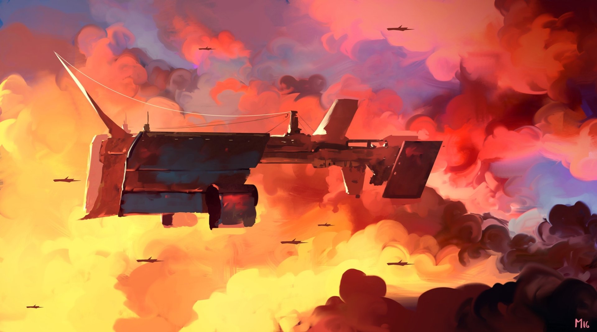 Download Cloud Sci Fi Spaceship HD Wallpaper by Dominik Mayer ...