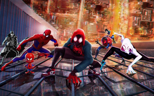 Películas Spider-Man: Un nuevo universo Spider-Man Miles Morales Spider-Gwen Peni Parker Spider-Man Noir Spider-Ham Marvel Comics Superhero Hood Peter Parker Gwen Stacy Peter Porker Fondo de pantalla HD | Fondo de Escritorio