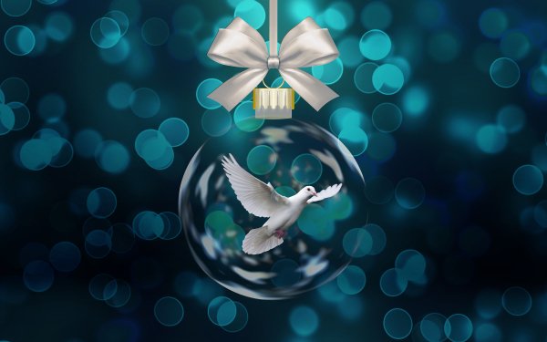 Holiday Christmas Christmas Ornaments Bauble Dove HD Wallpaper | Background Image