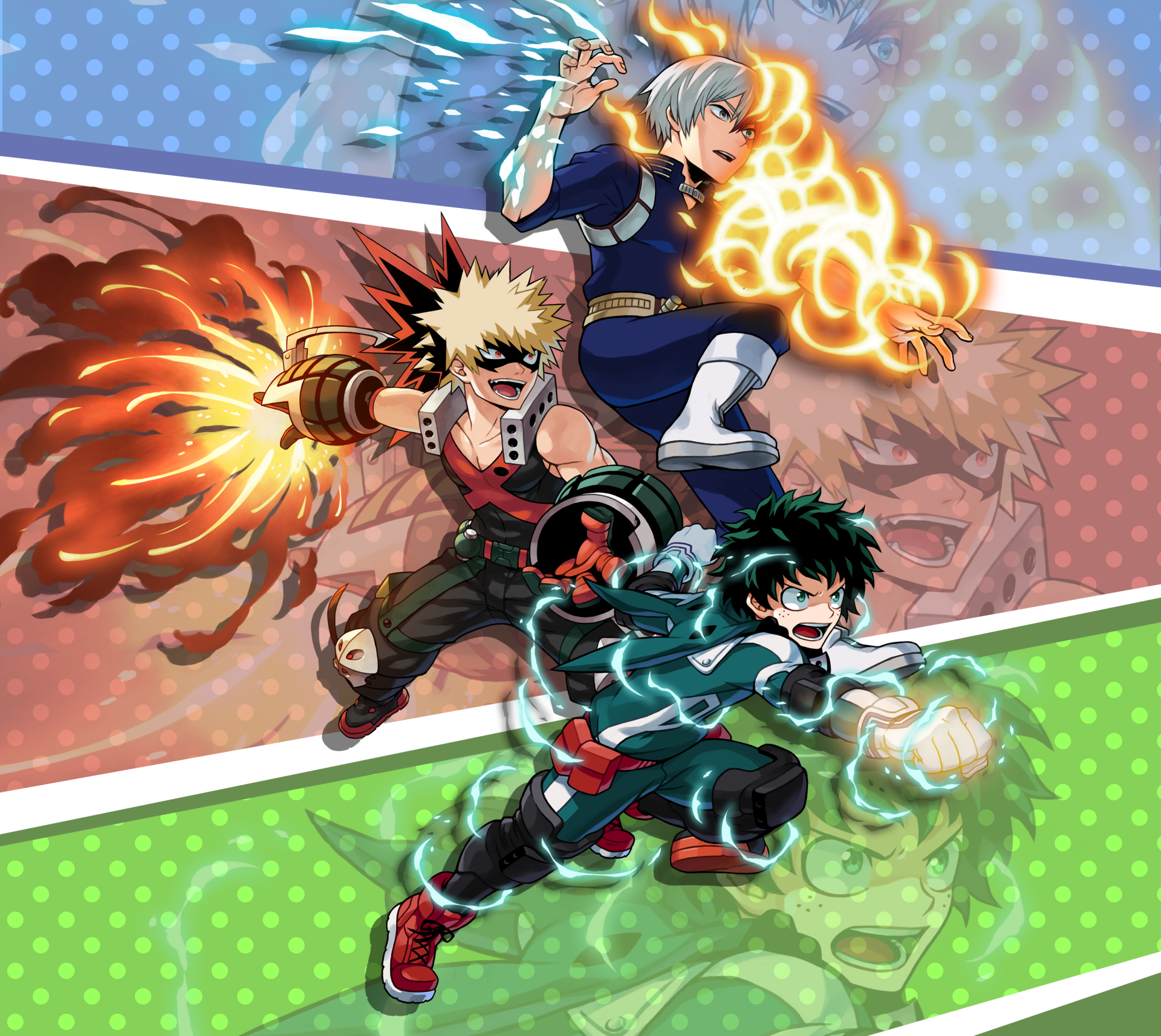 Download Shoto Todoroki Katsuki Bakugou Izuku Midoriya Anime My Hero  Academia HD Wallpaper by ふじもり