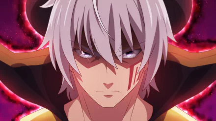 A striking image of Diablo from How Not to Summon a Demon Lord, featuring vivid colors and intense expression, designed as a 4K Ultra HD PC desktop wallpaper.