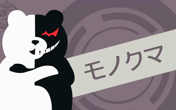 minimalist Monokuma (Danganronpa) Anime Danganronpa minimalist anime HD Desktop Wallpaper | Background Image