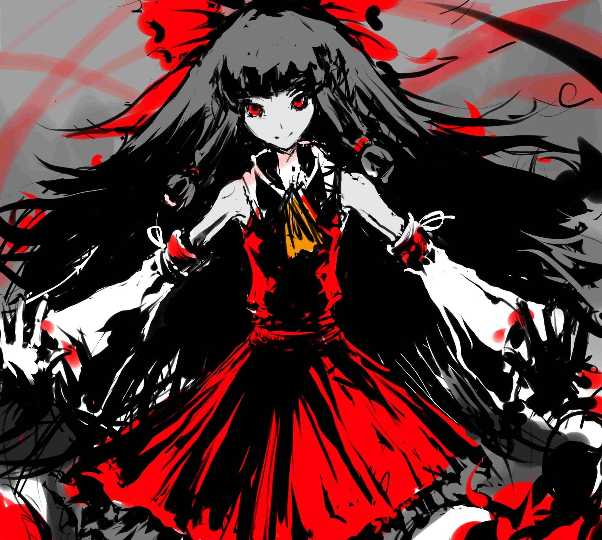 Download Reimu Hakurei Anime Touhou HD Wallpaper by sucier