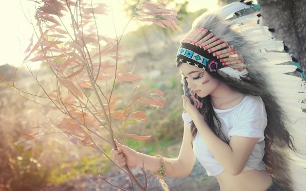 Women Asian Model Long Hair Brunette Native American HD Wallpaper | Background Image