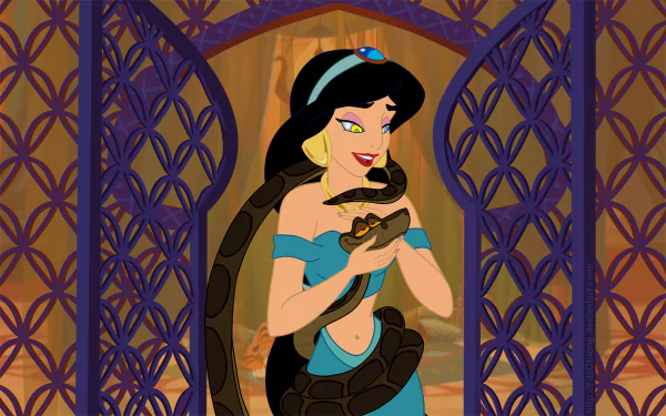 Kaa (Jungle Book) Princess Jasmine movie crossover HD Desktop Wallpaper | Background Image