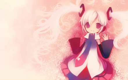 HD PC desktop wallpaper featuring Sakura Miku in anime style, showcasing soft pink hues and delicate cherry blossom motifs from the Vocaloid series.