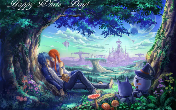 Plue (Fairy Tail) Happy (Fairy Tail) Erza Scarlet Jellal Fernandes Anime Fairy Tail HD Desktop Wallpaper | Background Image