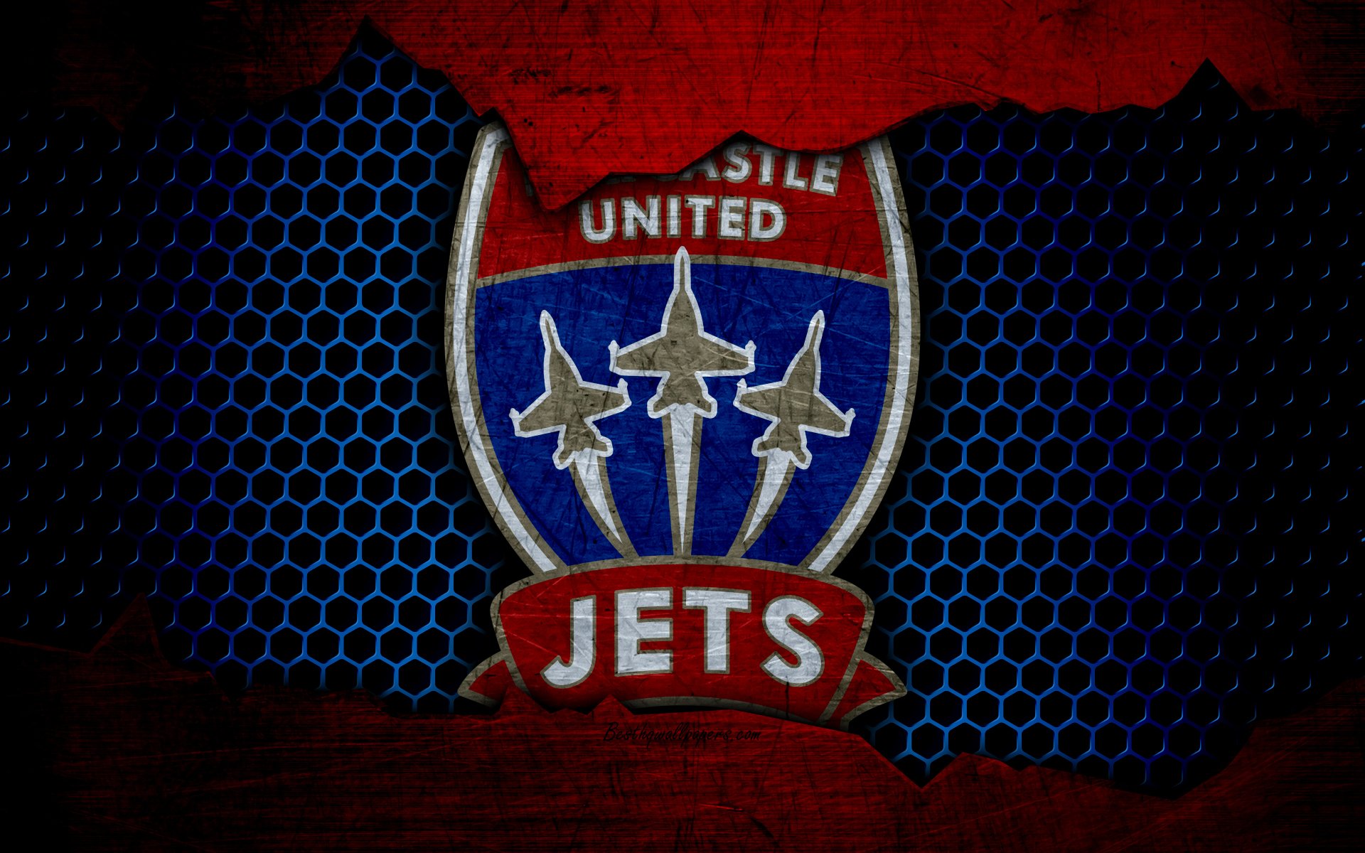 Download Emblem Logo Soccer Newcastle Jets FC Sports 4k Ultra HD Wallpaper