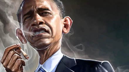 cigarette caricature American Celebrity Barack Obama HD Desktop Wallpaper | Background Image