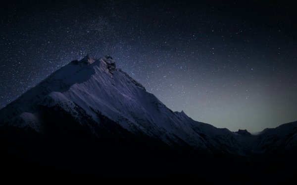 Earth Mountain Mountains Night Stars HD Wallpaper | Background Image